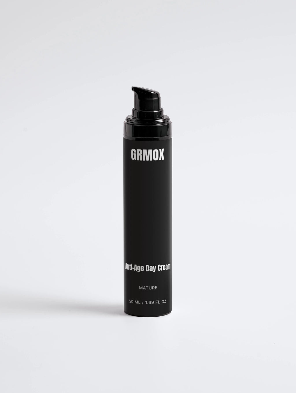 GRMOX Anti-Age Day Cream for mature skin, 50ml black pump bottle on white background