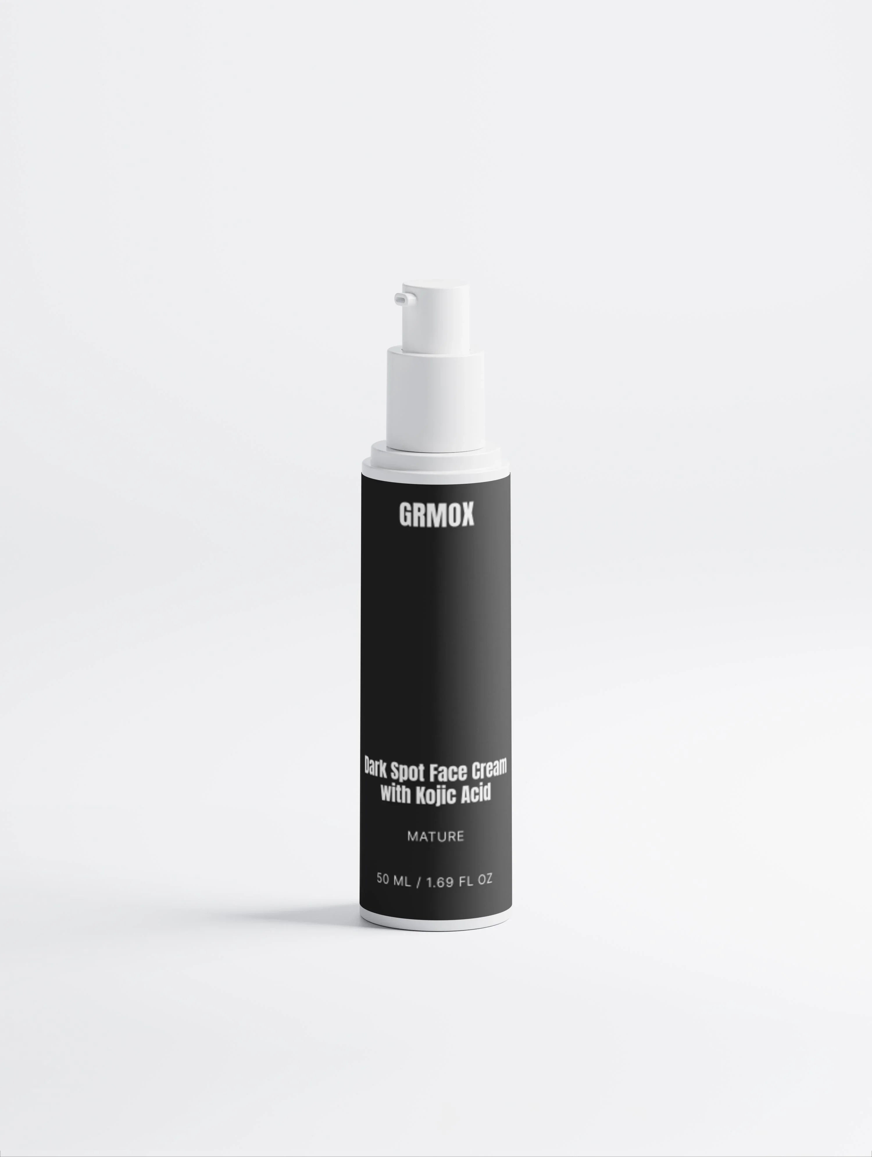 GRMOX Dark Spot Face Cream with Kojic Acid, 50ml bottle with white pump on white background
