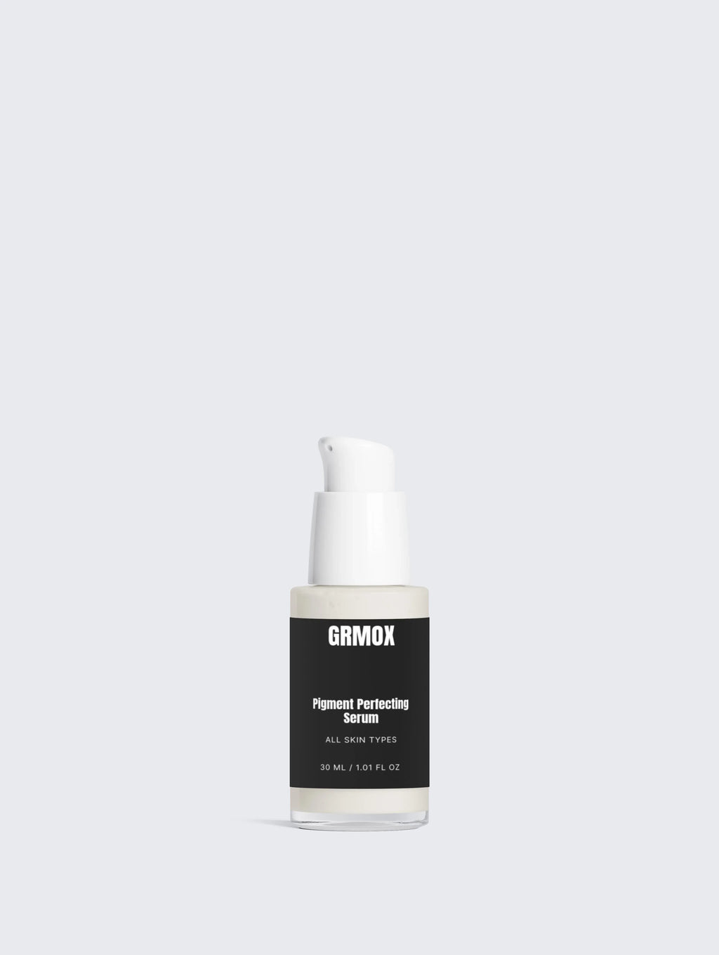GRMOX Pigment Perfecting Serum for all skin types, 30ml face brightening treatment in sleek glass bottle