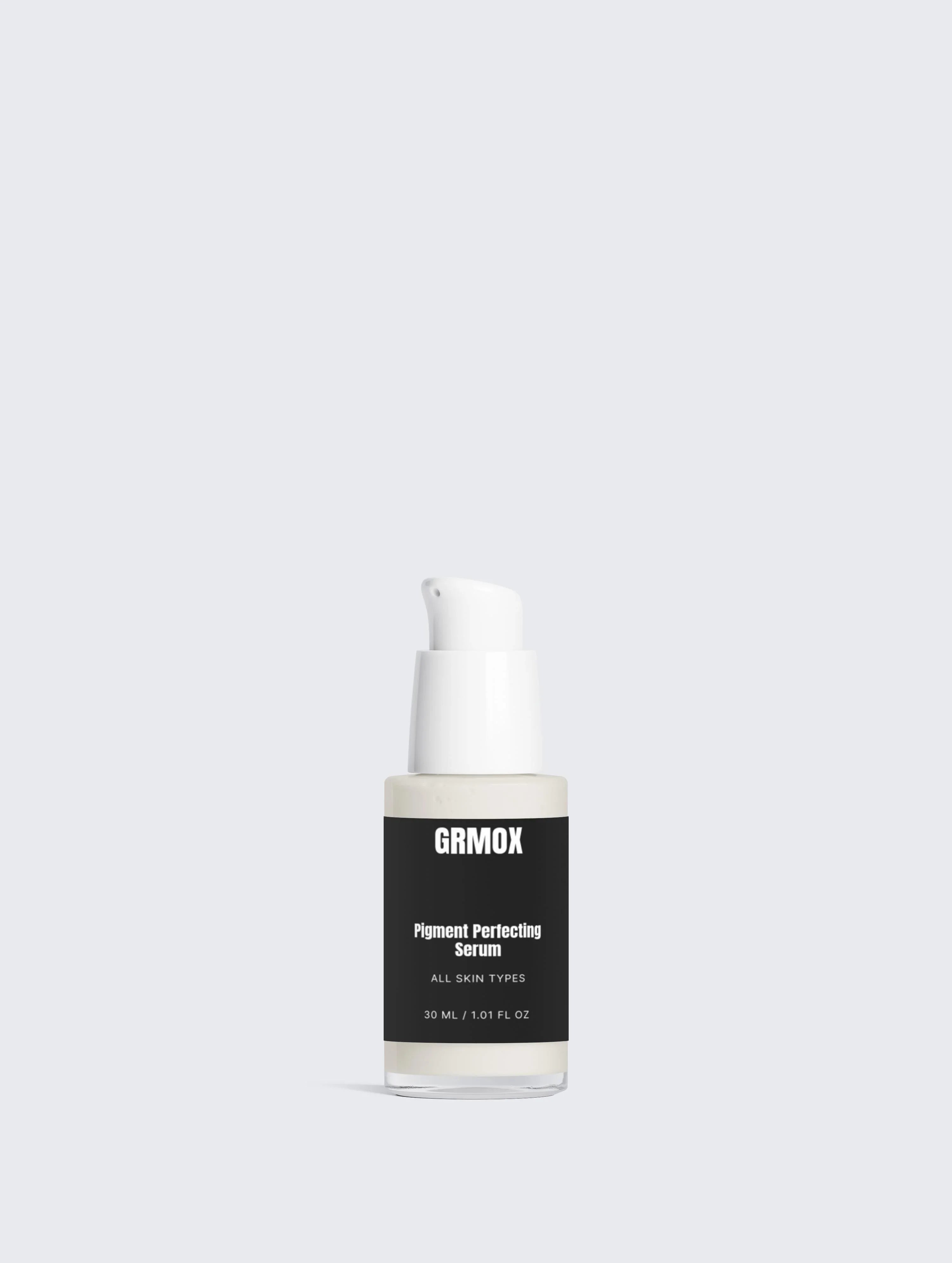 GRMOX Pigment Perfecting Serum for all skin types, 30ml face brightening treatment in sleek glass bottle