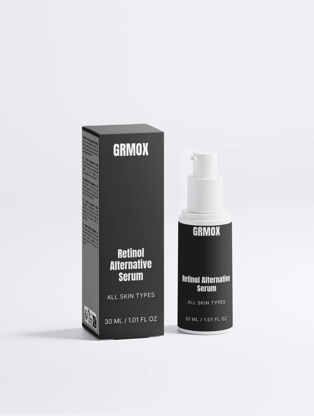 GRMOX Retinol Alternative Serum for all skin types, 30ml bottle and box