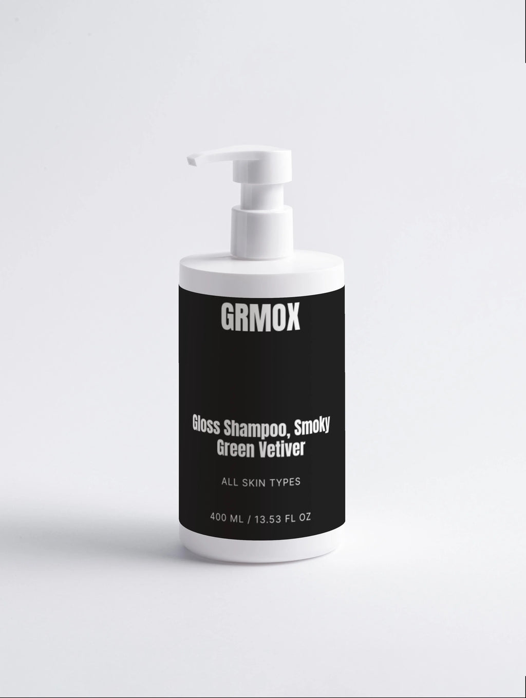 GRMOX Gloss Shampoo, Smoky Green Vetiver for all skin types, 400ml pump bottle