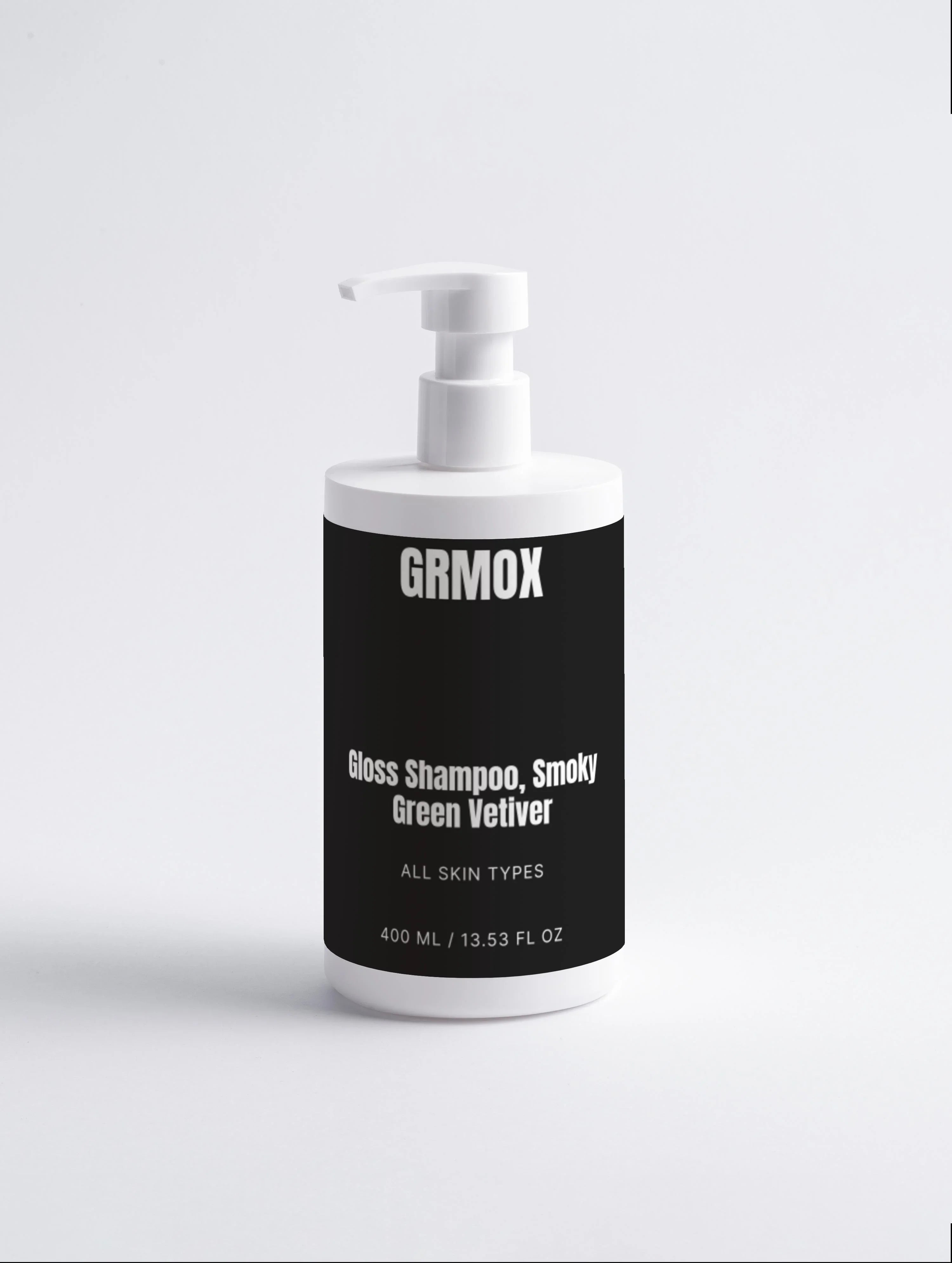GRMOX Gloss Shampoo, Smoky Green Vetiver for all skin types, 400ml pump bottle