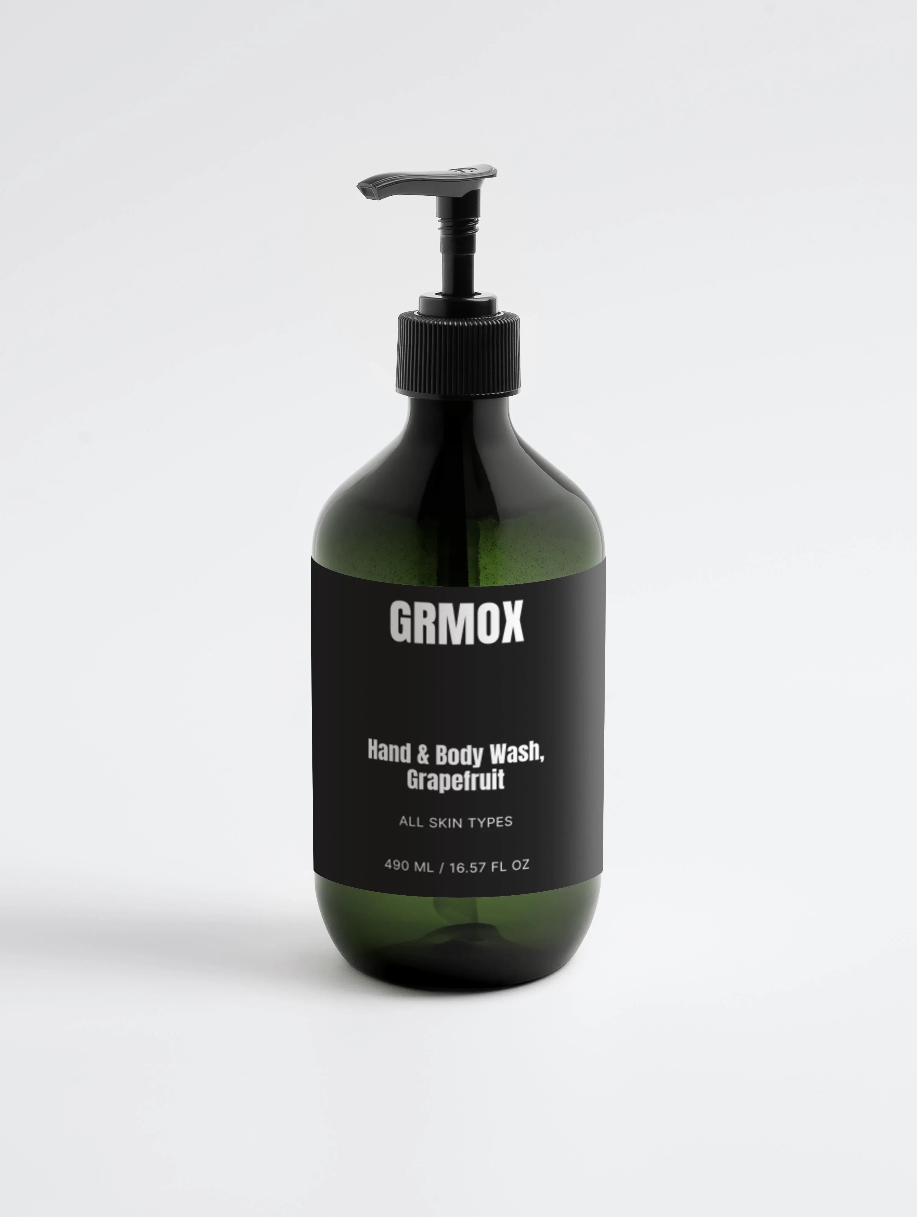 GRMOX Hand & Body Wash Grapefruit for all skin types, 490ml bottle with pump dispenser