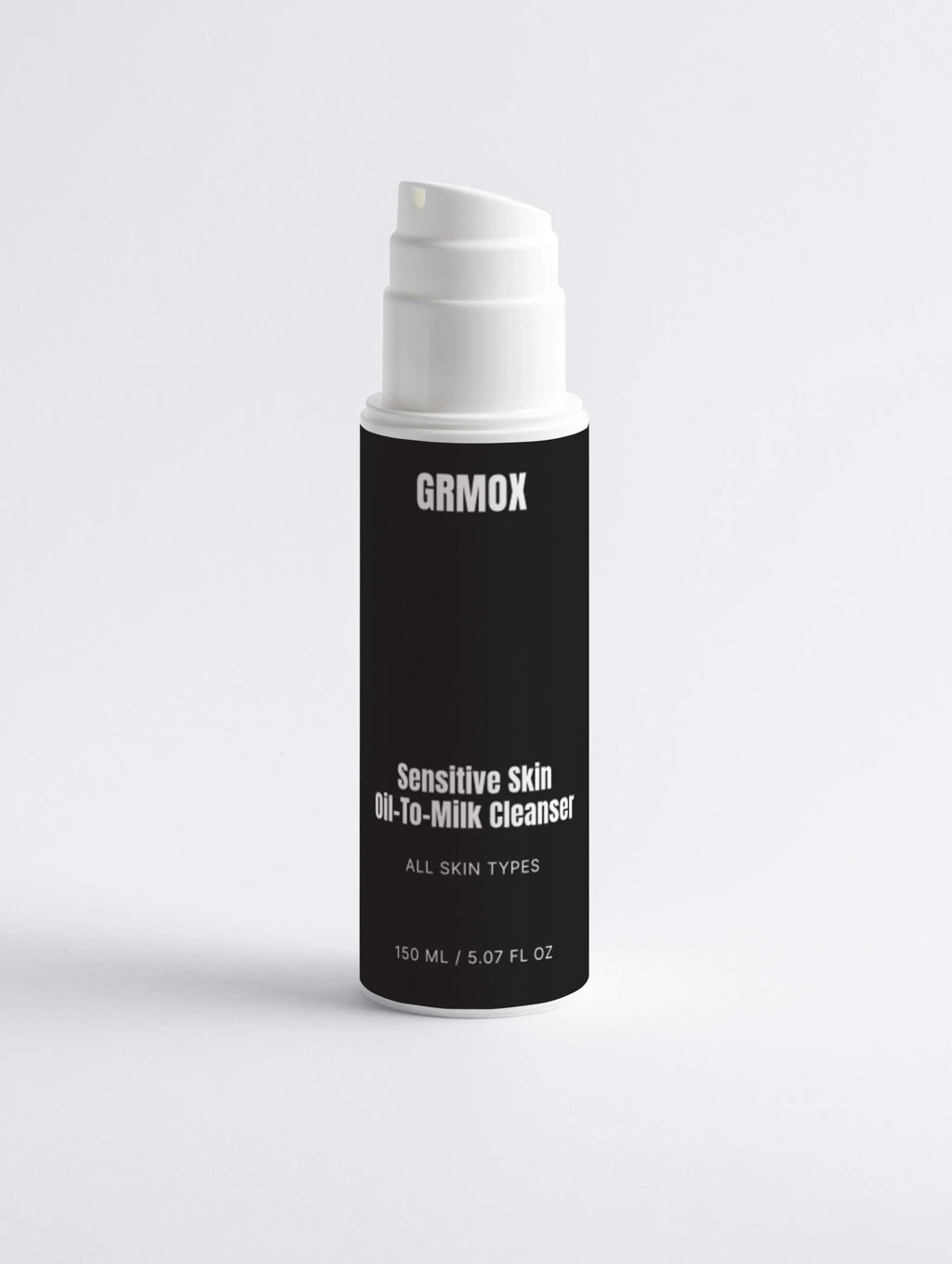 GRMOX Sensitive Skin Oil-To-Milk Cleanser for all skin types, 150ml bottle with white pump