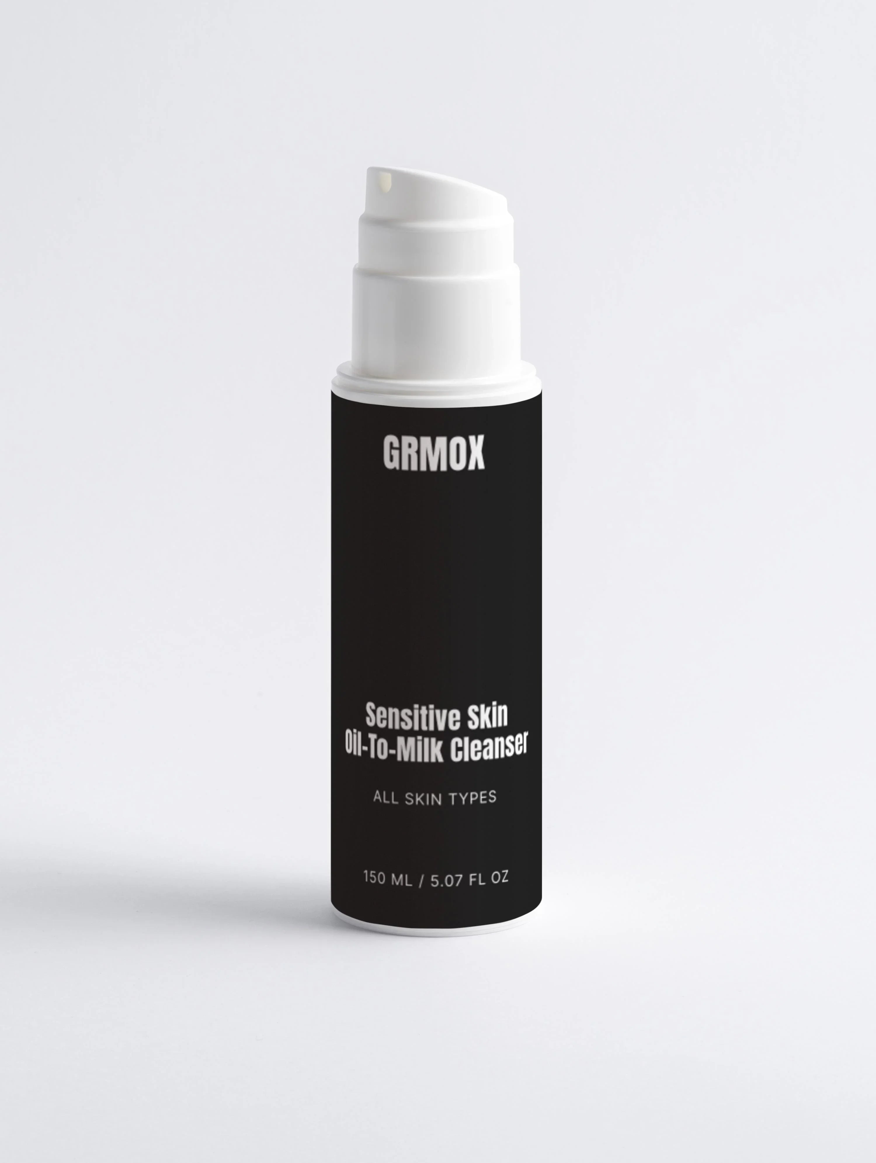GRMOX Sensitive Skin Oil-To-Milk Cleanser for all skin types, 150ml bottle with white pump