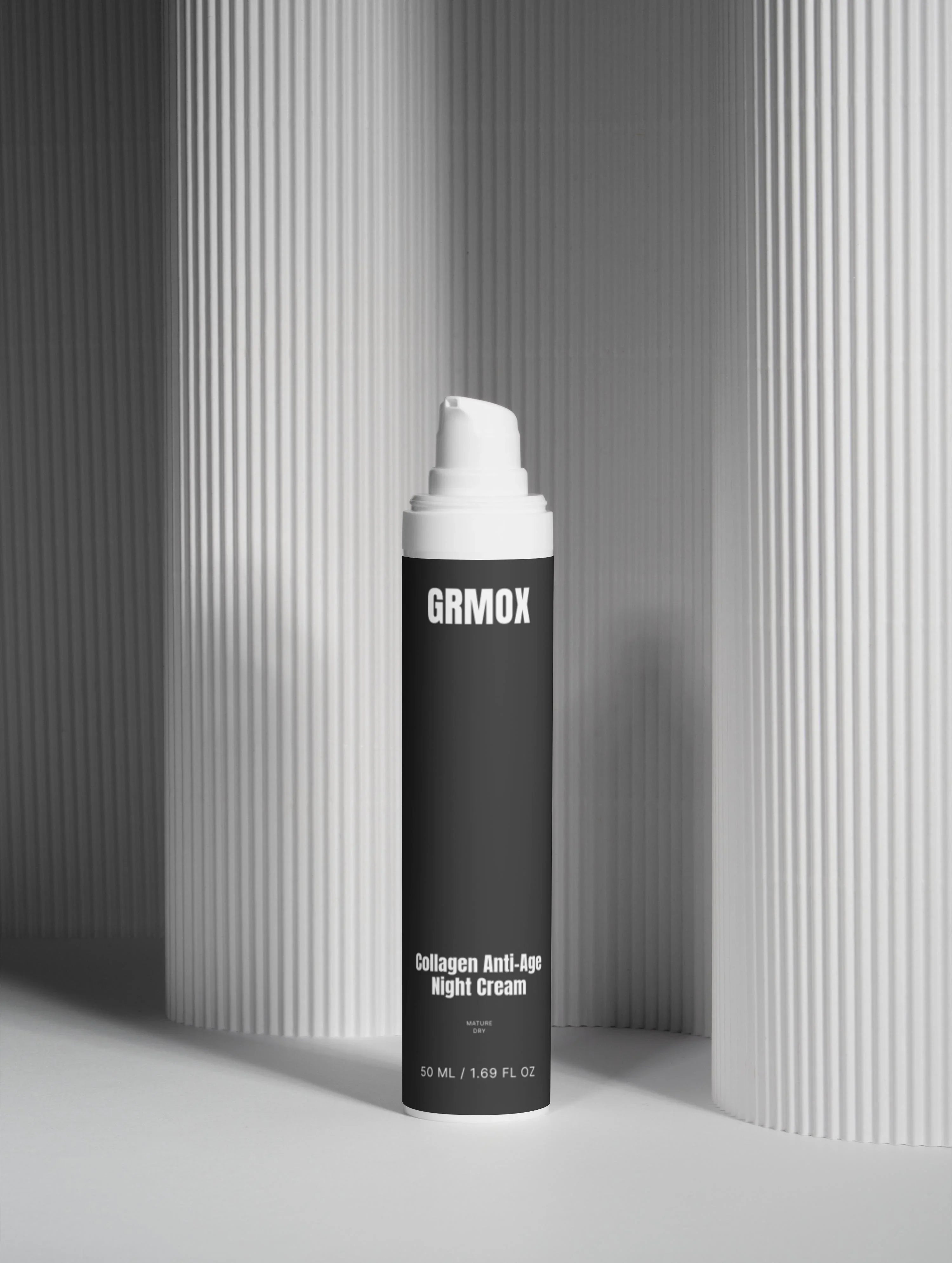 GRMOX Collagen Anti-Age Night Cream for mature dry skin, 50ml bottle with pump dispenser