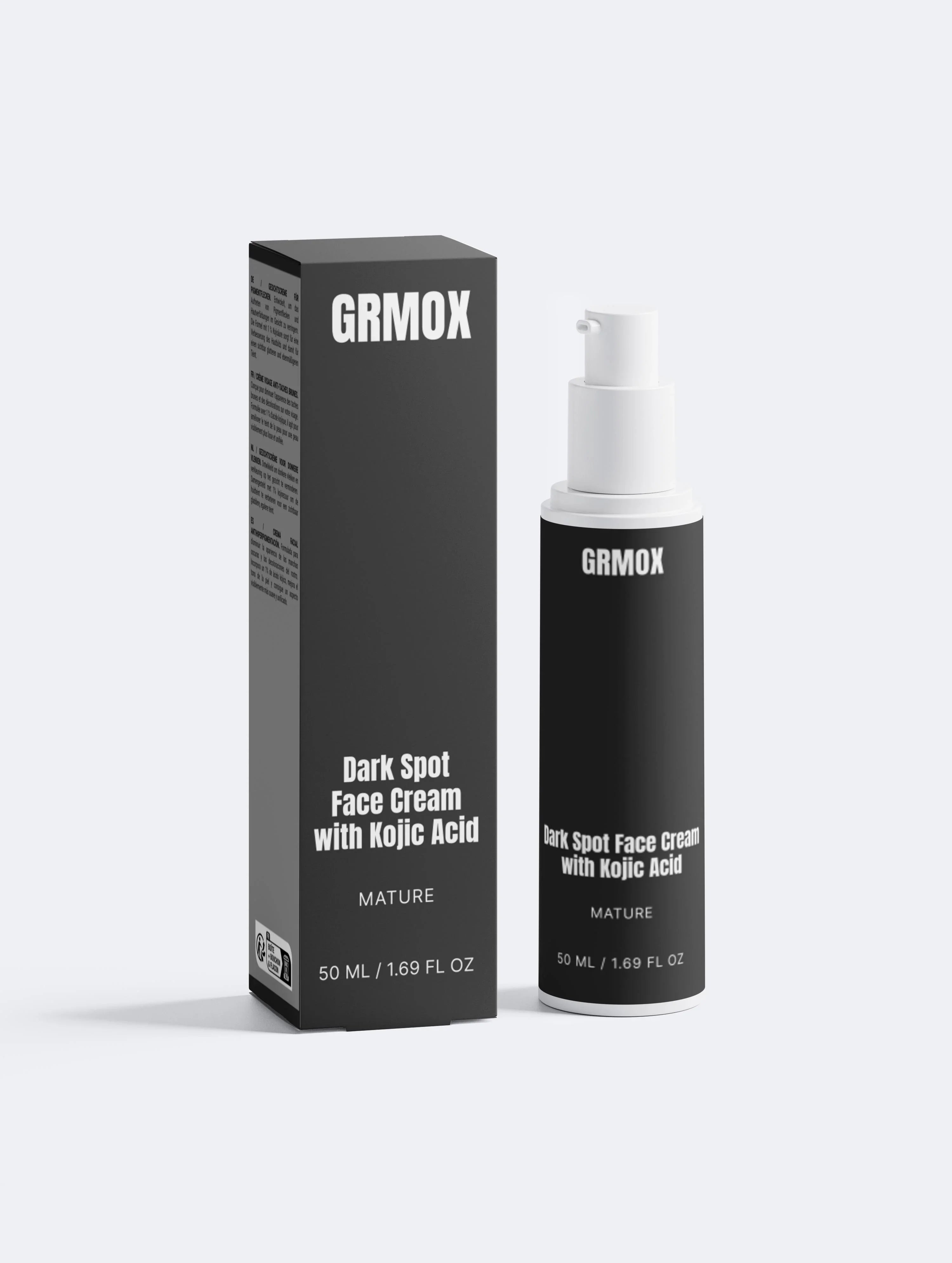 Dark Spot Face Cream with Kojic Acid for mature skin, 50ml bottle and box