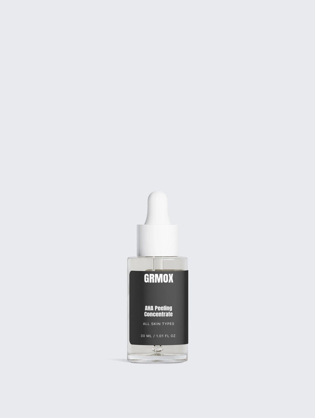 GRMOX AHA Peeling Concentrate for all skin types, 30ml face serum in clear bottle with dropper