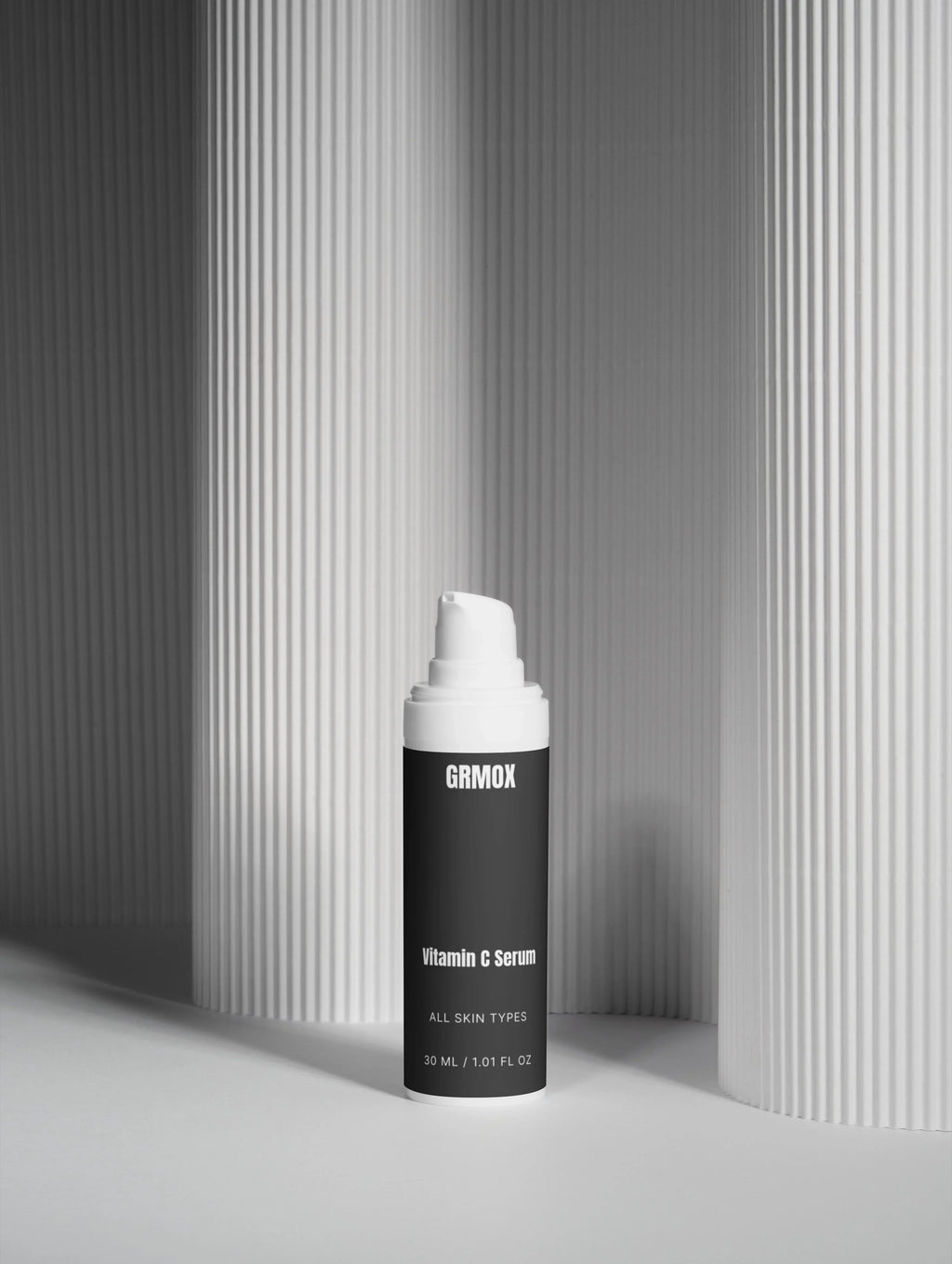 GRMOX Vitamin C Serum for all skin types, 30ml bottle with pump, minimalist design